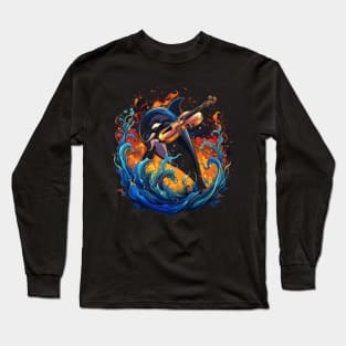 Orca Playing Violin Long Sleeve T-Shirt